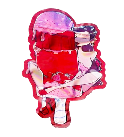 Mylar bag 3.5g, herb Mylar Bags, Where to buy mylar bags, Custom mylar bags near me, Mylar Bags Wholesale. Colorful ice cream cone-shaped product with a white background