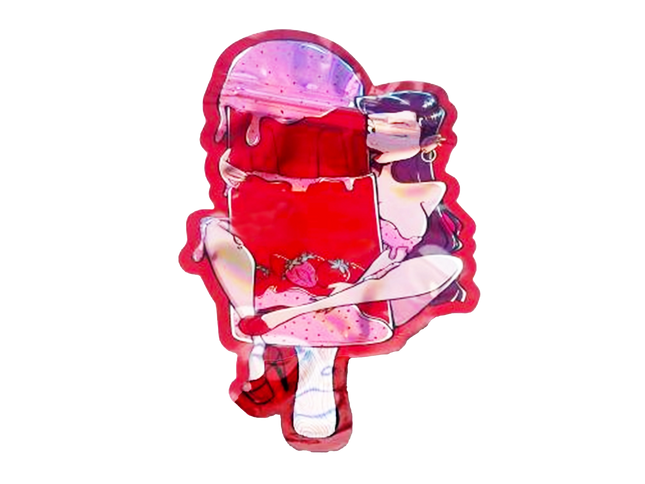 Mylar bag 3.5g, herb Mylar Bags, Where to buy mylar bags, Custom mylar bags near me, Mylar Bags Wholesale. Colorful ice cream cone-shaped product with a white background