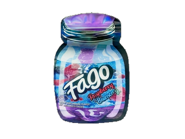50 Pack 3.5g Shaped Mylar Bags – Fruit Soda Graphic