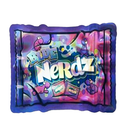 Mylar bag 3.5g, herb Mylar Bags, Where to buy mylar bags, Custom mylar bags near me, Mylar Bags Wholesale. Colorful balloon with 'Blue Nerdz' branding on a white background
