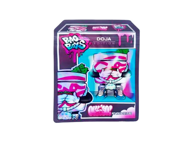 Mylar bag 3.5g, herb Mylar Bags, Where to buy mylar bags, Custom mylar bags near me, Mylar Bags Wholesale. Product packaging with 'Bag Boys' branding and a character design on a white background