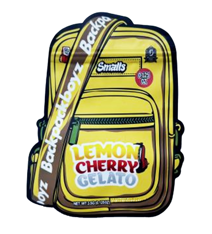 50 Pack 3.5g Shaped Mylar Bags – Lemon Cherry Dessert Graphic
