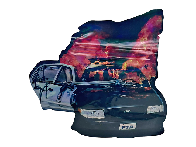 Mylar bag 3.5g, herb Mylar Bags, Where to buy mylar bags, Custom mylar bags near me, Mylar Bags Wholesale. Decorative pillow shaped like a police car with a fiery background