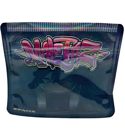 50 Pack 3.5g Shaped Mylar Bags – Colorful Graphic