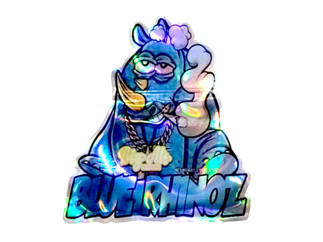 50 Pack 3.5g Shaped Mylar Bags – Blue Rhino Graphic