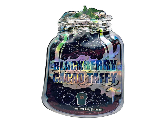 50 Pack 3.5g Shaped Mylar Bags – Blackberry Candy Graphic