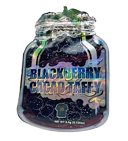 50 Pack 3.5g Shaped Mylar Bags – Blackberry Candy Graphic