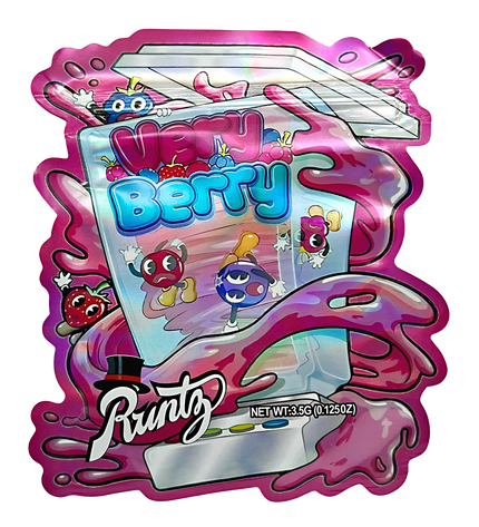 Mylar bag 3.5g, herb Mylar Bags, Where to buy mylar bags, Custom mylar bags near me, Mylar Bags Wholesale. Colorful packaging of Runtz candy with cartoon characters on a white background