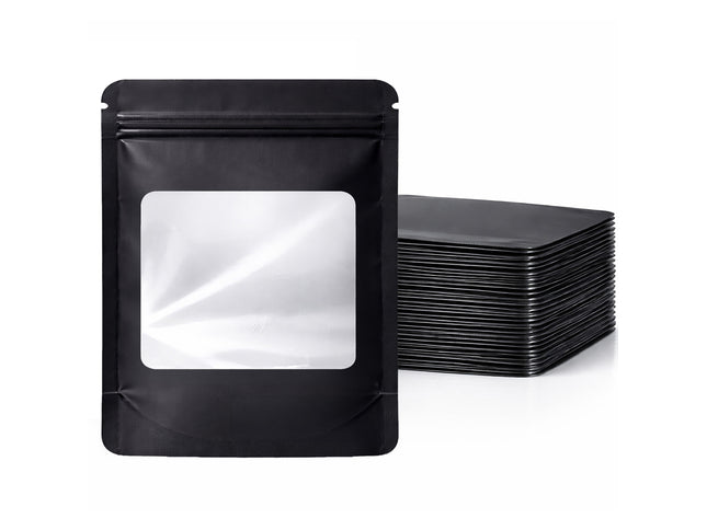 50 Pack - Med-Large Solid Color Zip-Seal Foil Pouches (4.25"x6.25") Square Style Selection