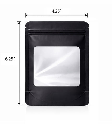 50 Pack - Med-Large Solid Color Zip-Seal Foil Pouches (4.25"x6.25") Square Style Selection
