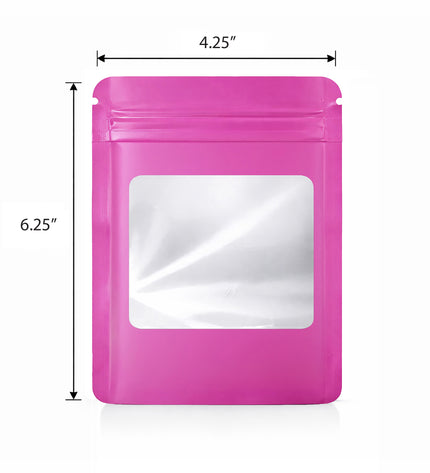 50 Pack - Med-Large Solid Color Zip-Seal Foil Pouches (4.25"x6.25") Square Style Selection