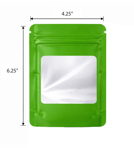 50 Pack - Med-Large Solid Color Zip-Seal Foil Pouches (4.25"x6.25") Square Style Selection