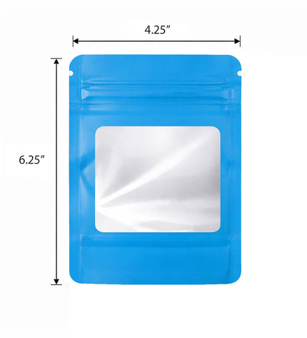50 Pack - Med-Large Solid Color Zip-Seal Foil Pouches (4.25"x6.25") Square Style Selection