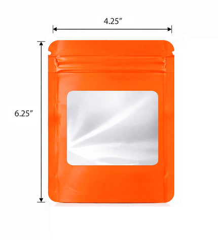 50 Pack - Med-Large Solid Color Zip-Seal Foil Pouches (4.25"x6.25") Square Style Selection