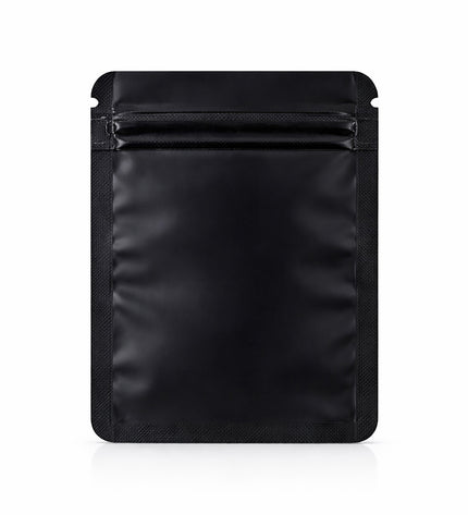 100 Pack – 1g Solid Color Mylar Bags with Oval Window - Black