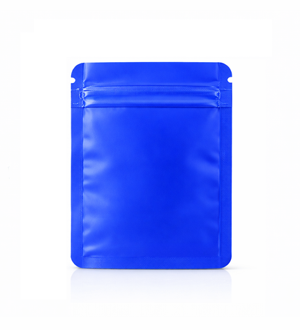100 Pack – 1g Solid Color Mylar Bags with Oval Window - Royal Blue