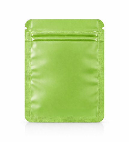 100 Pack – 1g Solid Color Mylar Bags with Oval Window - Green