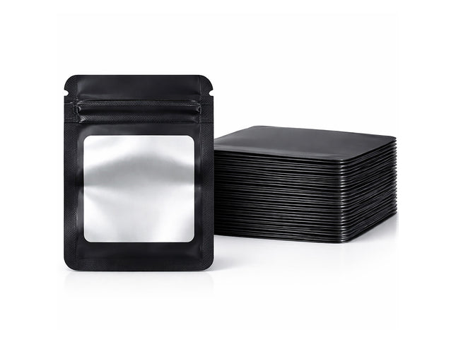 100 Pack - Mini Solid Color Zip-Seal Foil Pouches (2.6"x3.") Square Style Selection