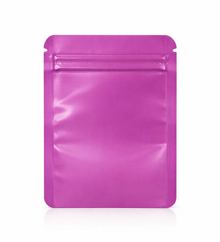100 Pack – 1g Solid Color Mylar Bags with Square Window - Pink
