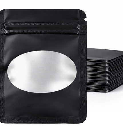 25 Pack - X-Large Solid Color Zip-Seal Foil Pouches (12"x15") Oval Window Selection