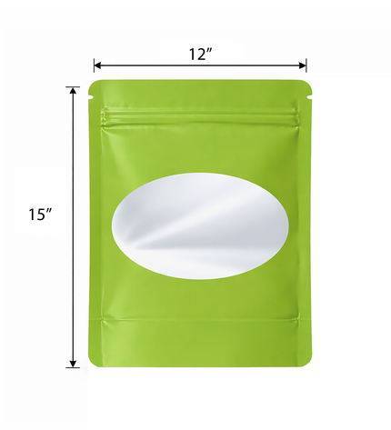 25 Pack - X-Large Solid Color Zip-Seal Foil Pouches (12"x15") Oval Window Selection