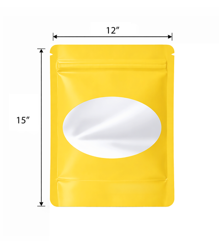 25 Pack - X-Large Solid Color Zip-Seal Foil Pouches (12"x15") Oval Window Selection