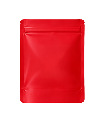 25 Pack – 1lb Solid Color Mylar Bags with Oval Window - Red