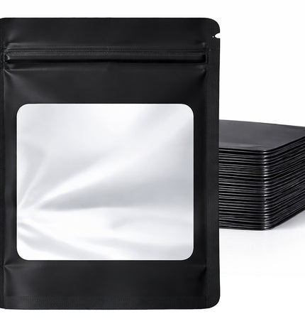 25 Pack - X-Large Solid Color Zip-Seal Foil Pouches (12"x15") Square Window Selection