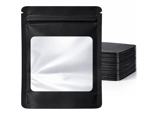 25 Pack - X-Large Solid Color Zip-Seal Foil Pouches (12"x15") Square Window Selection