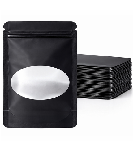 50 Pack - Large Solid Color Zip-Seal Foil Pouches (6"x8") Oval Style Selection