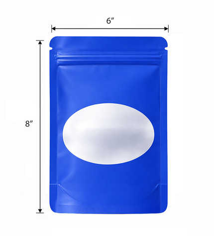 50 Pack - Large Solid Color Zip-Seal Foil Pouches (6"x8") Oval Style Selection