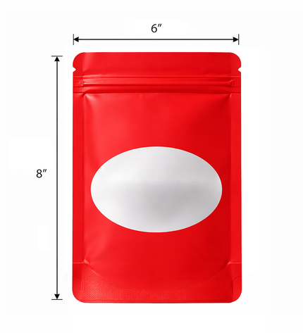 50 Pack - Large Solid Color Zip-Seal Foil Pouches (6"x8") Oval Style Selection