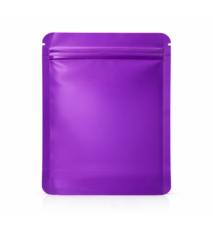 50 Pack – 28g Solid Color Mylar Bags with Oval Window - Purple