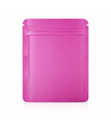 50 Pack – 28g Solid Color Mylar Bags with Square Window - Pink