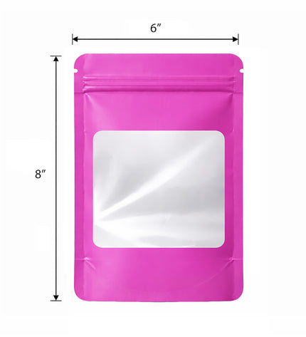 50 Pack - Large Solid Color Zip-Seal Foil Pouches (6"x8") Square Style Selection