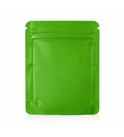 50 Pack – 28g Solid Color Mylar Bags with Square Window - Green