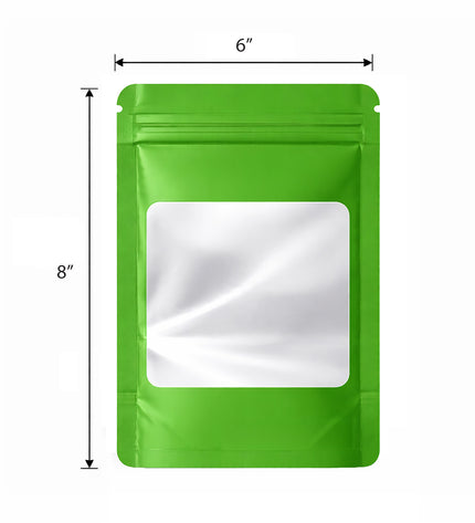 50 Pack - Large Solid Color Zip-Seal Foil Pouches (6"x8") Square Style Selection