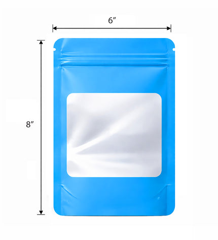 50 Pack - Large Solid Color Zip-Seal Foil Pouches (6"x8") Square Style Selection
