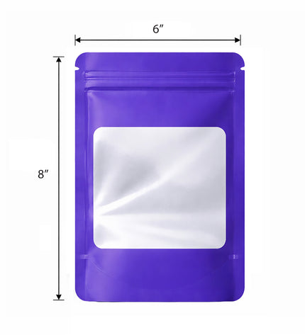 50 Pack - Large Solid Color Zip-Seal Foil Pouches (6"x8") Square Style Selection
