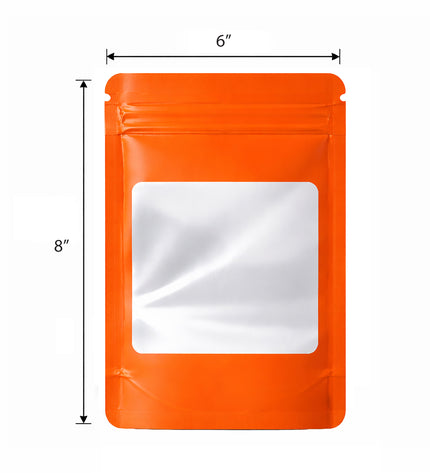 50 Pack - Large Solid Color Zip-Seal Foil Pouches (6"x8") Square Style Selection