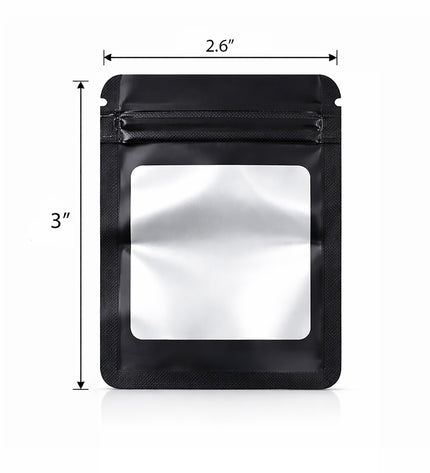 50 Pack - Small Solid Color Zip-Seal Foil Pouches (4"x5") Square Style Selection