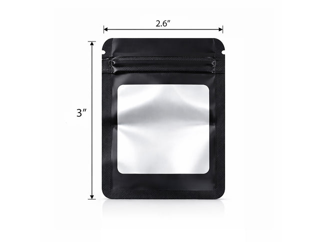 50 Pack - Small Solid Color Zip-Seal Foil Pouches (4"x5") Square Style Selection