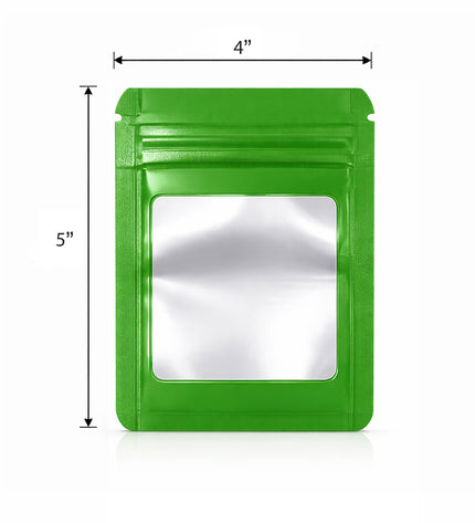 50 Pack - Small Solid Color Zip-Seal Foil Pouches (4"x5") Square Style Selection