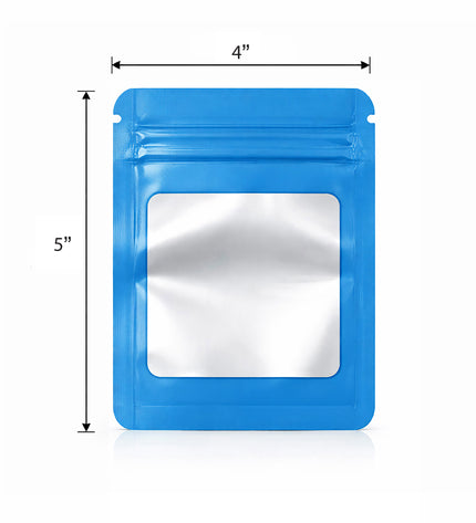 50 Pack - Small Solid Color Zip-Seal Foil Pouches (4"x5") Square Style Selection