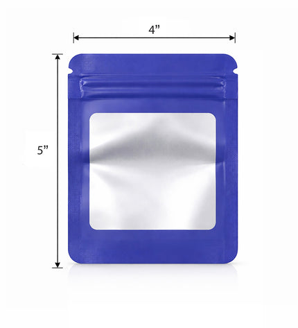 50 Pack - Small Solid Color Zip-Seal Foil Pouches (4"x5") Square Style Selection