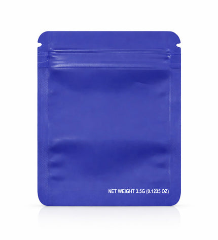 50 Pack – 3.5g Solid Color Mylar Bags with Square Window - Purple