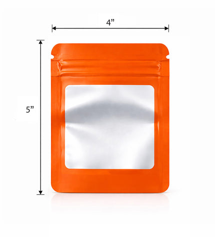 50 Pack - Small Solid Color Zip-Seal Foil Pouches (4"x5") Square Style Selection