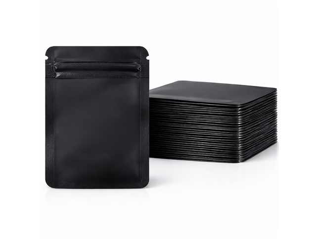 50 Pack - Small Solid Color Zip-Seal Foil Pouches (4"x5")  - 12 Color Options