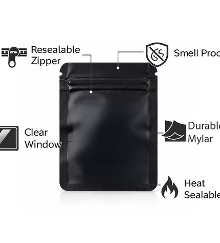 50 Pack - Small Solid Color Zip-Seal Foil Pouches (4"x5")  - 12 Color Options