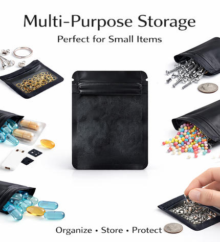 50 Pack - Small Solid Color Zip-Seal Foil Pouches (4"x5")  - 12 Color Options